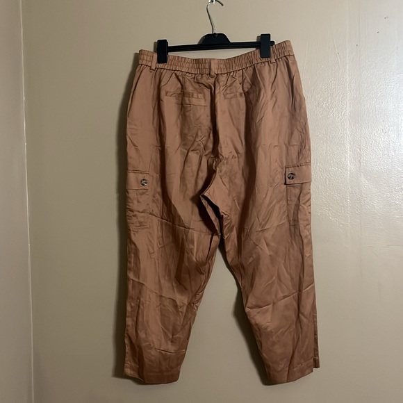 Torrid Pants Sz 18R  Relaxed Taper Studio Linen Blend High Rise Cargo Tobacco - Picture 5 of 8